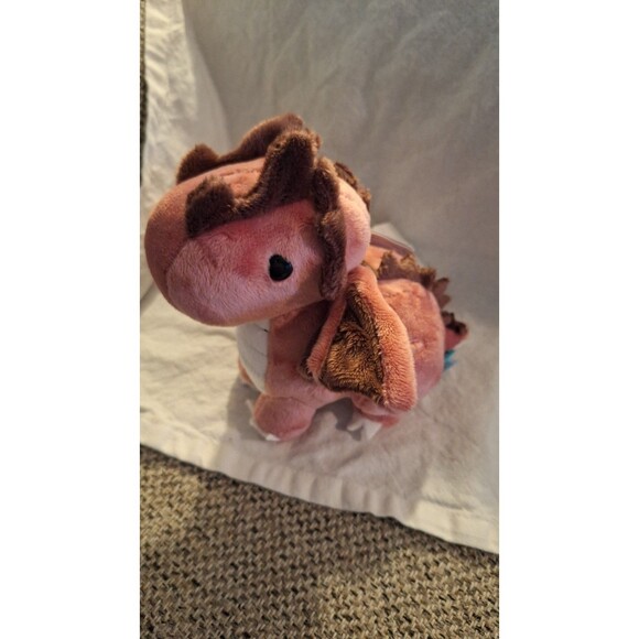 Bellzi Draggi Red Dragon Plush Toy 6” Kawaii Stuffed Animal in Mauve White Brown - Picture 3 of 10